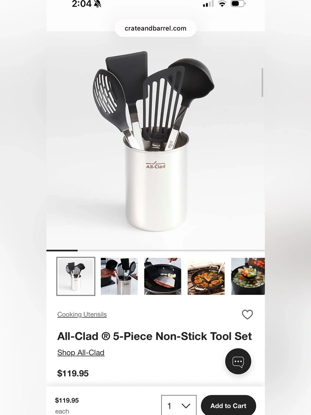 All-Clad Stainless Steel Nonstick Utensil Set - 5 piece